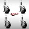 Service Caster 3.5'' SS Black Poly Swivel 7/8'' Expanding Stem Caster Set with Brake, 4PK SCC-SSEX20S3514-PPUB-BLK-TLB-78-4 - alternate 2